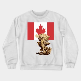 Canada Flag and St Michael the Archangel Angel Crewneck Sweatshirt